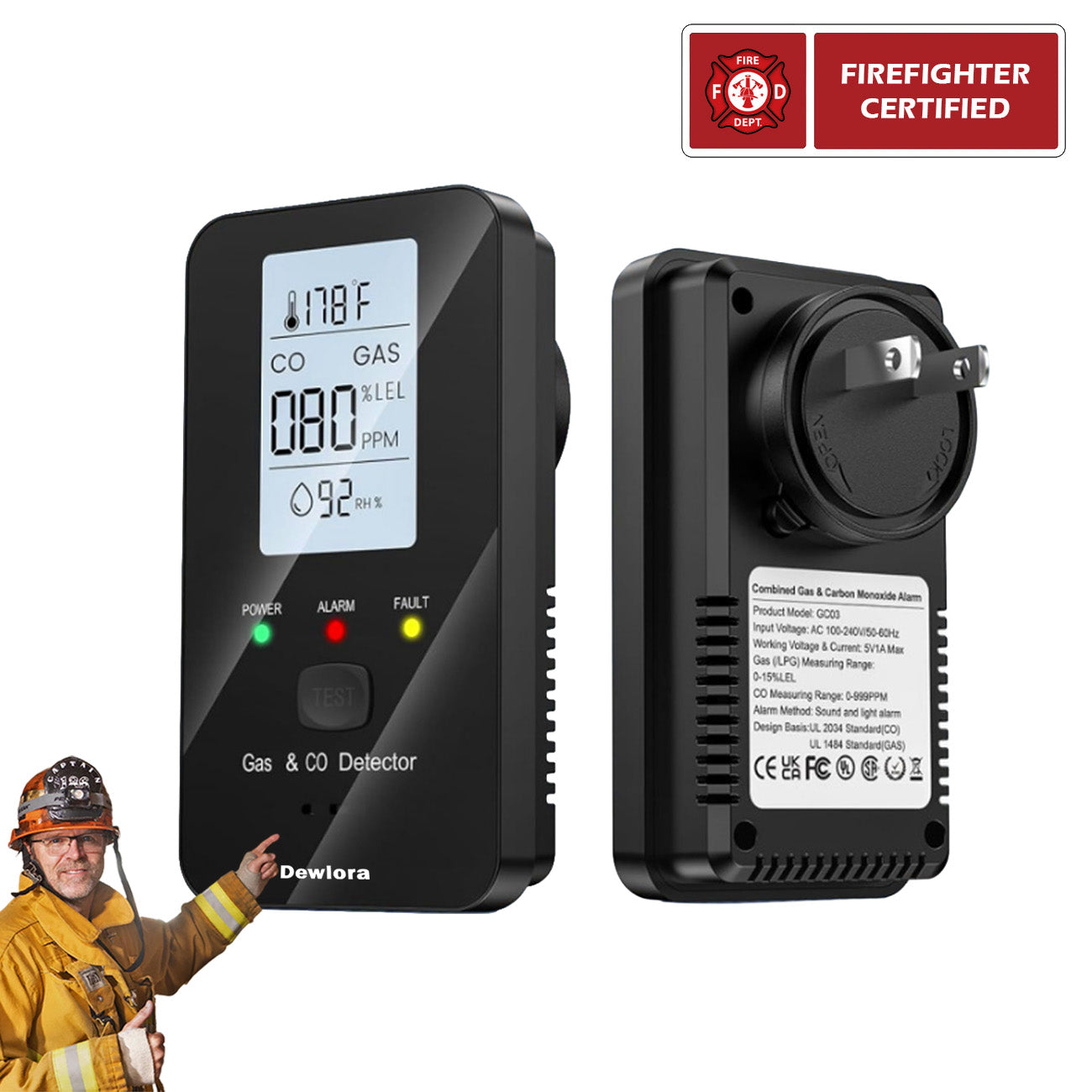 Dewlora 4 In 1 CO Detector Gift