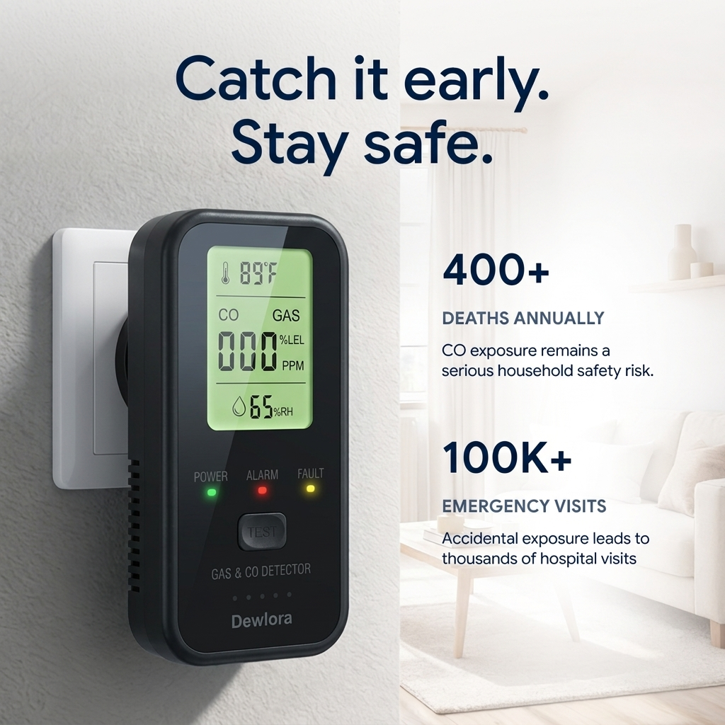 Dewlora 4 In 1 CO Detector